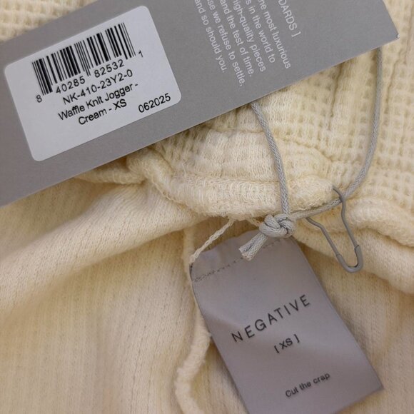 Negative Underwear Waffle Knit Jogger in Cream, Size X-Small - Picture 7 of 9